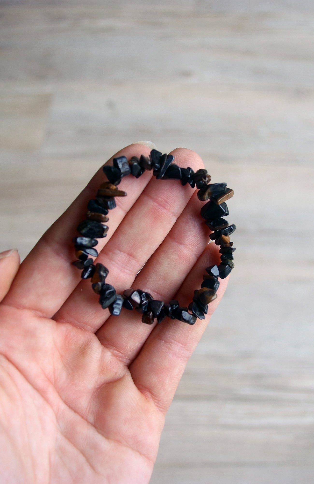 Blue Tiger Eye Chip Bracelet